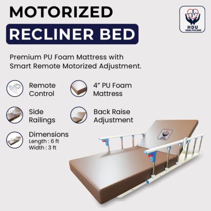 Recliner Bed - Motorized, Remote-Controlled with PU Foam Mattress & Waterproof Cover